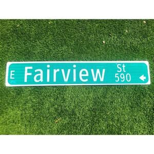 Authentic Retired Fairview St Double Sided 36" X 6" Street Sign Man Cave Garage